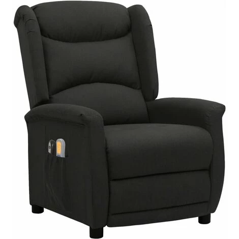 Fauteuil De Massage Inclinable électrique Noir Tissu VidaXL - Noir 3 Fauteuil De Massage Inclinable électrique Noir Tissu VidaXL - Noir
