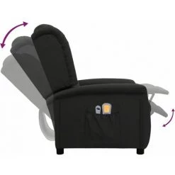 Fauteuil De Massage Inclinable électrique Noir Tissu VidaXL - Noir 11 Fauteuil De Massage Inclinable électrique Noir Tissu VidaXL - Noir -Pas Cher Fauteuil Magasin 67944154 5