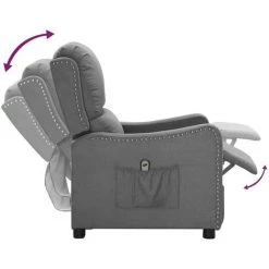 Fauteuil Inclinable électrique Gris Clair Tissu VidaXL - Gris 11 Fauteuil Inclinable électrique Gris Clair Tissu VidaXL - Gris -Pas Cher Fauteuil Magasin 68006719 5