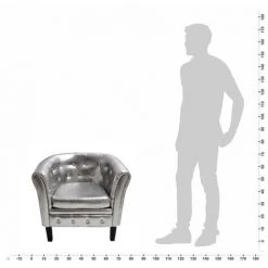 DOC&ET² Fauteuil Argenté Similicuir - Argent 11 DOC&ET² Fauteuil Argenté Similicuir - Argent -Pas Cher Fauteuil Magasin 68110203 5