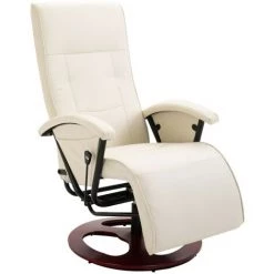 DOC&ET² Fauteuil TV Pivotant Crème Similicuir - Crème