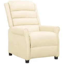 DOC&ET² Fauteuil Inclinable Crème Similicuir - Crème -Pas Cher Fauteuil Magasin 68110309 2