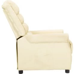 DOC&ET² Fauteuil Inclinable Crème Similicuir - Crème -Pas Cher Fauteuil Magasin 68110309 3