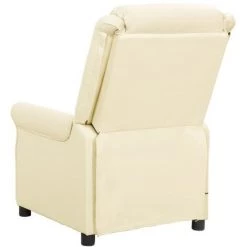 DOC&ET² Fauteuil Inclinable Crème Similicuir - Crème -Pas Cher Fauteuil Magasin 68110309 4