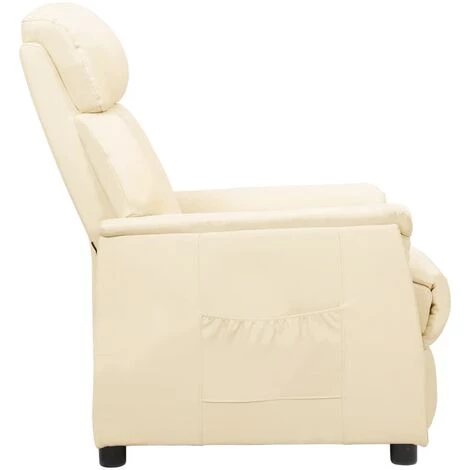DOC&ET² Fauteuil Inclinable Crème Similicuir - Crème 5 DOC&ET² Fauteuil Inclinable Crème Similicuir - Crème – Image 3
