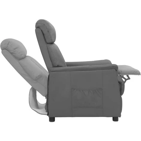 DOC&ET² Fauteuil Inclinable Gris Similicuir - Gris 7 DOC&ET² Fauteuil Inclinable Gris Similicuir - Gris – Image 5