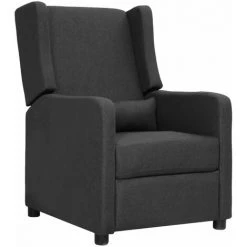 DOC&ET² Fauteuil Inclinable Gris Foncé Tissu - Gris -Pas Cher Fauteuil Magasin 68111798 2