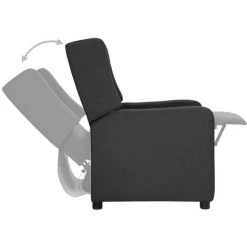 DOC&ET² Fauteuil Inclinable Gris Foncé Tissu - Gris -Pas Cher Fauteuil Magasin 68111798 5