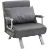 HOMCOM Fauteuil Chauffeuse Canapé-lit Convertible 1 Place Déhoussable Grand Confort Coussin Pieds Accoudoirs Métal Suède Gris - Gris 1 HOMCOM Fauteuil Chauffeuse Canapé-lit Convertible 1 Place Déhoussable Grand Confort Coussin Pieds Accoudoirs Métal Suède Gris - Gris -Pas Cher Fauteuil Magasin 6812136 1