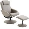 HOMCOM Fauteuil Relax Inclinable Style Contemporain Avec Repose-pieds Revêtement Synthétique Acier Gris - Gris -Pas Cher Fauteuil Magasin 6812141 1