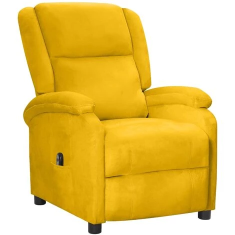 Fauteuil Inclinable électrique Jaune Velours VidaXL - Jaune 3 Fauteuil Inclinable électrique Jaune Velours VidaXL - Jaune