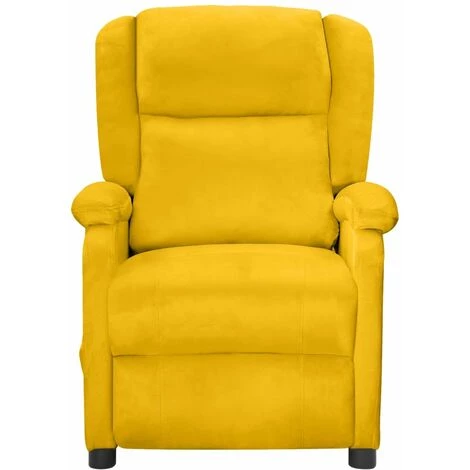 Fauteuil Inclinable électrique Jaune Velours VidaXL - Jaune 4 Fauteuil Inclinable électrique Jaune Velours VidaXL - Jaune – Image 2