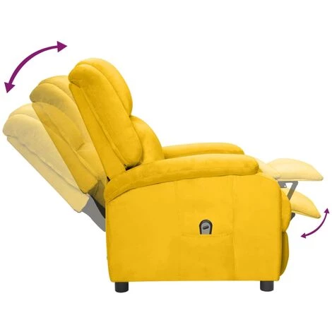 Fauteuil Inclinable électrique Jaune Velours VidaXL - Jaune 7 Fauteuil Inclinable électrique Jaune Velours VidaXL - Jaune – Image 5