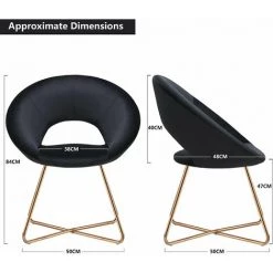 DéCOSHOP26 Fauteuil Chaise Lounge Design En Velours Noir Pieds En Métal Doré - Noir 7 DéCOSHOP26 Fauteuil Chaise Lounge Design En Velours Noir Pieds En Métal Doré - Noir -Pas Cher Fauteuil Magasin 68414440 2