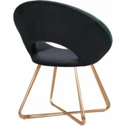 DéCOSHOP26 Fauteuil Chaise Lounge Design En Velours Noir Pieds En Métal Doré - Noir 9 DéCOSHOP26 Fauteuil Chaise Lounge Design En Velours Noir Pieds En Métal Doré - Noir -Pas Cher Fauteuil Magasin 68414440 4