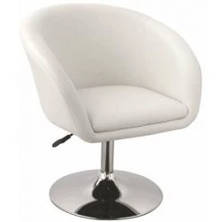 HELLOSHOP26 Fauteuil Siège Chaise Design Lounge Pivotant Cuir Synthétique Blanc - Blanc