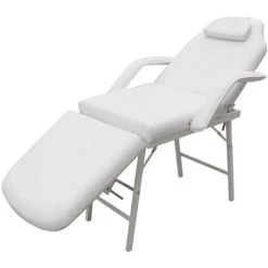 VidaXL Fauteuil De Massage Pour Traitement Facial Simili-cuir Blanc - Blanc
