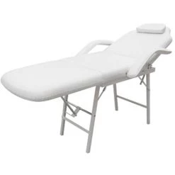 VidaXL Fauteuil De Massage Pour Traitement Facial Simili-cuir Blanc - Blanc -Pas Cher Fauteuil Magasin 731640 3