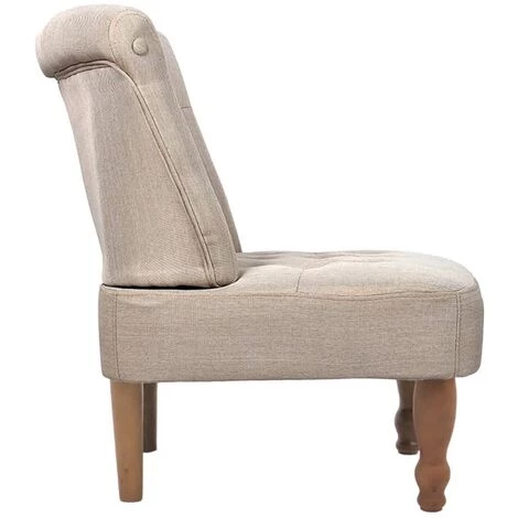 Chaise En Style Français Tissu Crème VidaXL 6 Chaise En Style Français Tissu Crème VidaXL – Image 4