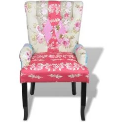 VidaXL Fauteuil En Style Français Avec Design De Patchwork Tissu - Multicolore -Pas Cher Fauteuil Magasin 733228 2