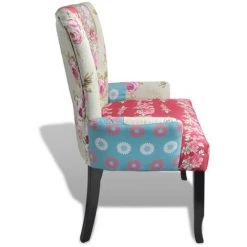 VidaXL Fauteuil En Style Français Avec Design De Patchwork Tissu - Multicolore -Pas Cher Fauteuil Magasin 733228 3