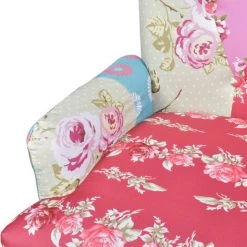VidaXL Fauteuil En Style Français Avec Design De Patchwork Tissu - Multicolore -Pas Cher Fauteuil Magasin 733228 4