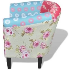 VidaXL Fauteuil Avec Design De Patchwork Tissu - Multicolore -Pas Cher Fauteuil Magasin 733229 2