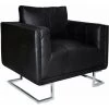 VidaXL Fauteuil Cube Avec Pieds Chromés Similicuir Noir - Noir 1 VidaXL Fauteuil Cube Avec Pieds Chromés Similicuir Noir - Noir -Pas Cher Fauteuil Magasin 733480 1