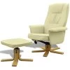 VidaXL Fauteuil Avec Repose-pied Similicuir Blanc Crème - Blanc 2 VidaXL Fauteuil Avec Repose-pied Similicuir Blanc Crème - Blanc -Pas Cher Fauteuil Magasin 733492 1