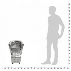 Fauteuil Avec Repose-pied Similicuir Argenté VidaXL -Pas Cher Fauteuil Magasin 734999 5