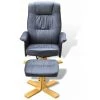 HELLOSHOP26 Fauteuil De Relaxation Noir Avec Repose-pied - Noir -Pas Cher Fauteuil Magasin 807218 1