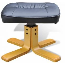 HELLOSHOP26 Fauteuil De Relaxation Noir Avec Repose-pied - Noir -Pas Cher Fauteuil Magasin 807218 3