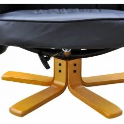 HELLOSHOP26 Fauteuil De Relaxation Noir Avec Repose-pied - Noir -Pas Cher Fauteuil Magasin 807218 5