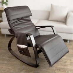 Fauteuil à Bascule Berçante Relax Avec Pochette Latérale Amovible FST20-BR SoBuy®