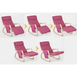 Rocking Chair Fauteuil à Bascule Berçante Avec Repose-pieds Réglable Bouleau + 1 Pochette Latérale Gratuite FST18-DG SoBuy® 11 Rocking Chair Fauteuil à Bascule Berçante Avec Repose-pieds Réglable Bouleau + 1 Pochette Latérale Gratuite FST18-DG SoBuy® -Pas Cher Fauteuil Magasin 8349658 5