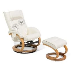 BELIANI Fauteuil Massant Et Chauffant En Cuir PU Beige - Beige