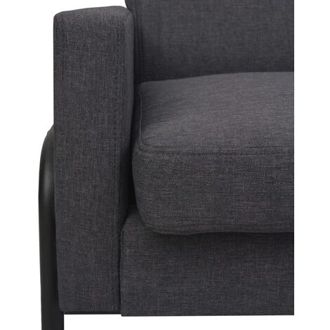 Fauteuil Acier Et Tissu Gris Foncé VidaXL 5 Fauteuil Acier Et Tissu Gris Foncé VidaXL – Image 3