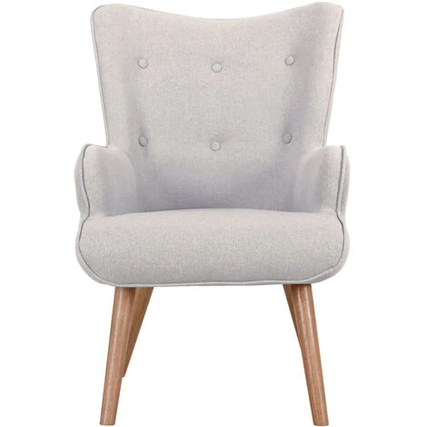 RENDEZ VOUS DéCO Fauteuil Baloo En Tissu Gris Clair - Gris 4 RENDEZ VOUS DéCO Fauteuil Baloo En Tissu Gris Clair - Gris – Image 2