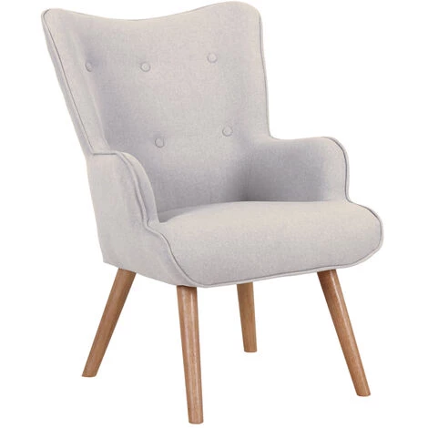 RENDEZ VOUS DéCO Fauteuil Baloo En Tissu Gris Clair - Gris 6 RENDEZ VOUS DéCO Fauteuil Baloo En Tissu Gris Clair - Gris – Image 4