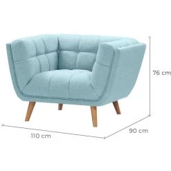 RENDEZ VOUS DéCO Fauteuil Carmen Capitonné Bleu Clair - Bleu 8 RENDEZ VOUS DéCO Fauteuil Carmen Capitonné Bleu Clair - Bleu -Pas Cher Fauteuil Magasin 8651799 2