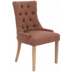 DéCOSHOP26 Chaise De Salle à Manger Bureau Ou Coiffeuse Capitonné En Tissu Marron - Marron