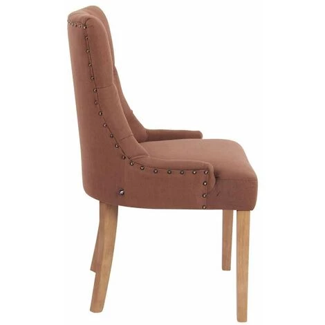 DéCOSHOP26 Chaise De Salle à Manger Bureau Ou Coiffeuse Capitonné En Tissu Marron - Marron 4 DéCOSHOP26 Chaise De Salle à Manger Bureau Ou Coiffeuse Capitonné En Tissu Marron - Marron – Image 2