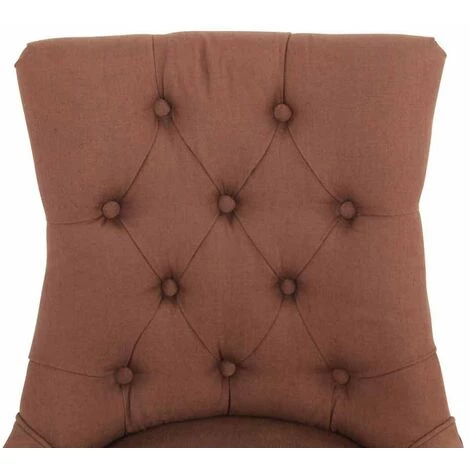 DéCOSHOP26 Chaise De Salle à Manger Bureau Ou Coiffeuse Capitonné En Tissu Marron - Marron 5 DéCOSHOP26 Chaise De Salle à Manger Bureau Ou Coiffeuse Capitonné En Tissu Marron - Marron – Image 3