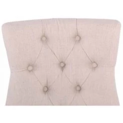 DéCOSHOP26 Chaise De Salle à Manger Bureau Ou Coiffeuse Capitonné En Tissu Crème Pied Foncé - Crèmem -Pas Cher Fauteuil Magasin 9182346 3