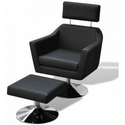 Fauteuil TV Similicuir Noir VidaXL