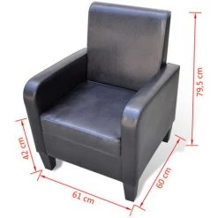 Fauteuil Similicuir Noir VidaXL 11 Fauteuil Similicuir Noir VidaXL -Pas Cher Fauteuil Magasin 930122 5