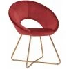 DéCOSHOP26 Fauteuil Chaise Lounge Design En Velours Rouge Pieds En Métal - Rougeed
