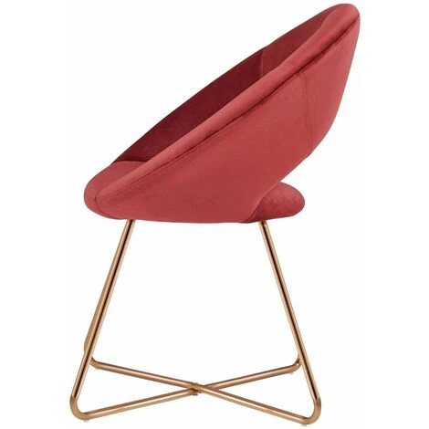 DéCOSHOP26 Fauteuil Chaise Lounge Design En Velours Rouge Pieds En Métal - Rougeed 4 DéCOSHOP26 Fauteuil Chaise Lounge Design En Velours Rouge Pieds En Métal - Rougeed – Image 2