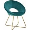 DéCOSHOP26 Fauteuil Chaise Lounge Design En Velours Bleu Pétrole Pieds En Métal - Bleu