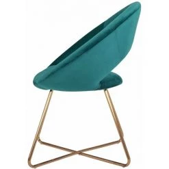 DéCOSHOP26 Fauteuil Chaise Lounge Design En Velours Bleu Pétrole Pieds En Métal - Bleu 7 DéCOSHOP26 Fauteuil Chaise Lounge Design En Velours Bleu Pétrole Pieds En Métal - Bleu -Pas Cher Fauteuil Magasin 9357261 2